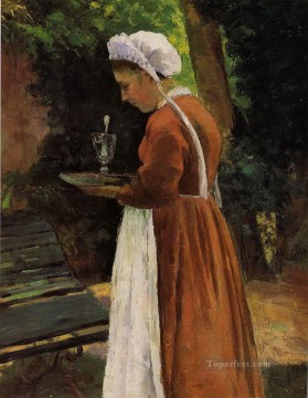 カミーユ・ピサロ Painting - 女中 1867年 カミーユ・ピサロ